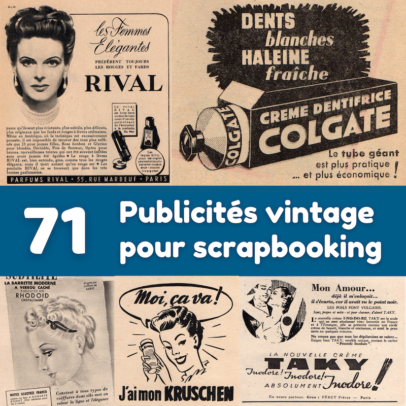 71 publicités vintage issues de magazines français disponibles sur Etsy