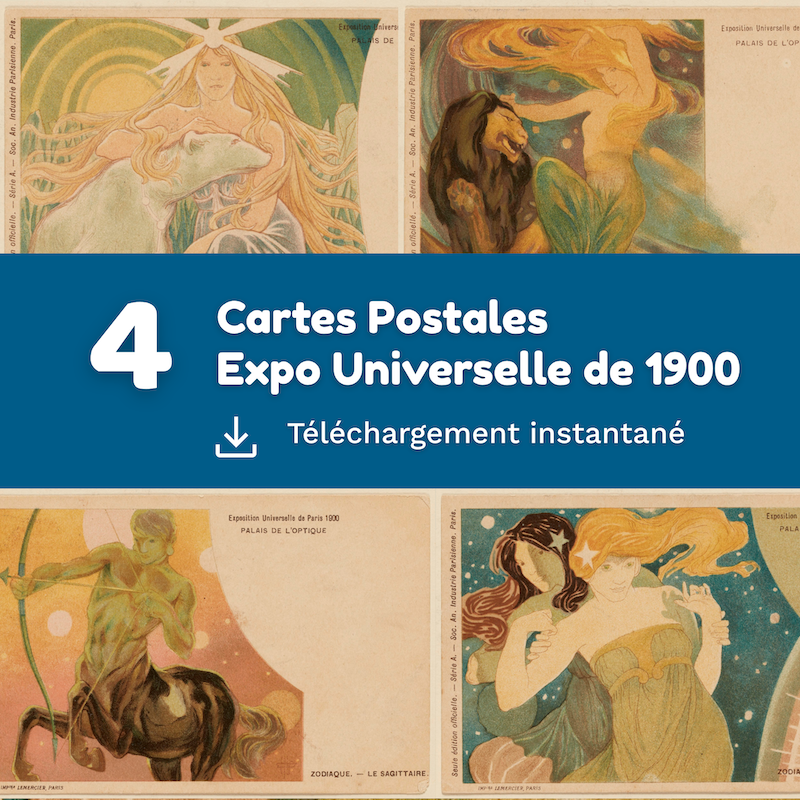 4 carte poste de l'exposition universelle de 1900
